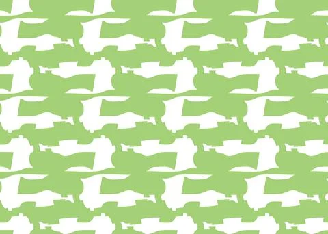 Vector texture background, seamless pattern. Hand drawn, green, white colors. Stock Illustration