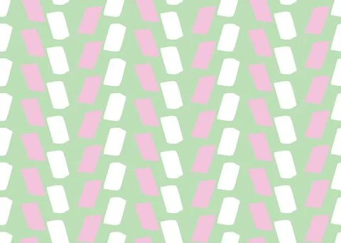 Vector texture background, seamless pattern. Hand drawn, green, pink, white c Stock Illustration