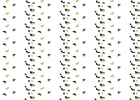 Vector texture background, seamless pattern. Hand drawn, black, green, white  Stock Illustration