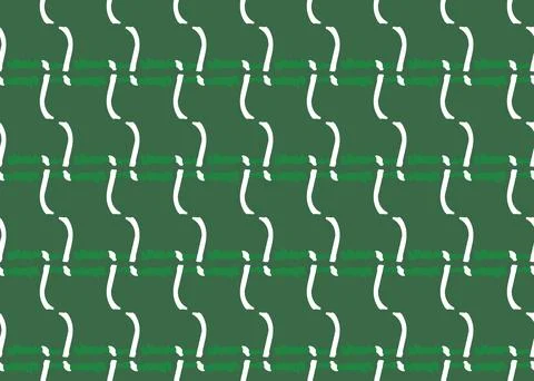 Vector texture background, seamless pattern. Hand drawn, green, white colors. Stock Illustration