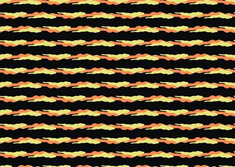 Vector texture background, seamless pattern. Hand drawn, black, yellow, orang Stock Illustration