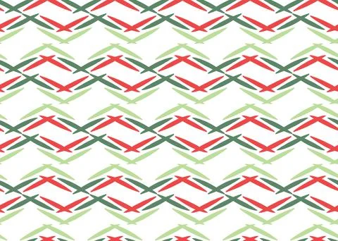Vector texture background, seamless pattern. Hand drawn, green, red, white co Stock Illustration