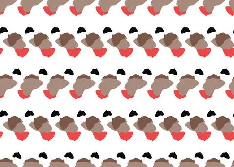 Vector texture background, seamless pattern. Hand drawn, brown, red, white co Stock Illustration