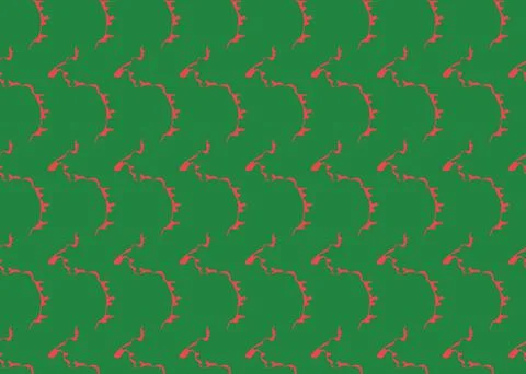 Vector texture background, seamless pattern. Hand drawn, green, red colors. Stock Illustration