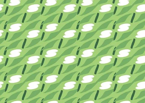Vector texture background, seamless pattern. Hand drawn, green, white colors. Stock Illustration