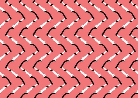 Vector texture background, seamless pattern. Hand drawn, red, black, white co Illustrazione stock