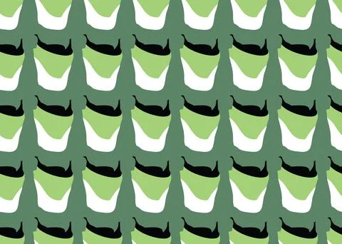 Vector texture background, seamless pattern. Hand drawn, green, white, black  Stock Illustration