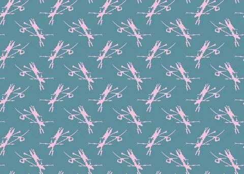 Vector texture background, seamless pattern. Hand drawn, blue, pink colors. Stock Illustration