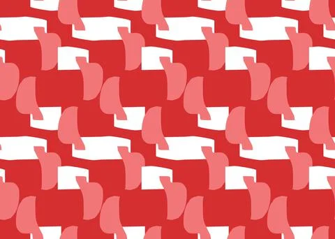 Vector texture background, seamless pattern. Hand drawn, red, white colors. Stock Illustration