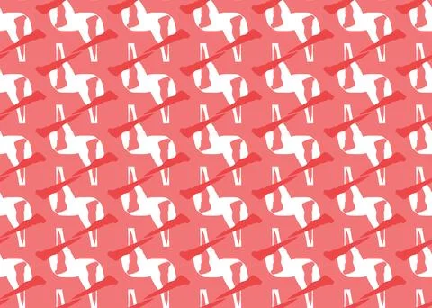 Vector texture background, seamless pattern. Hand drawn, red, white colors. Stock Illustration