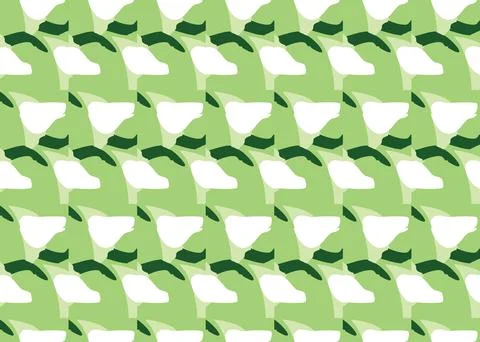 Vector texture background, seamless pattern. Hand drawn, green, white colors. Stock Illustration