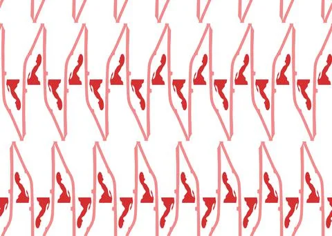 Vector texture background, seamless pattern. Hand drawn, red, white colors. Stock Illustration