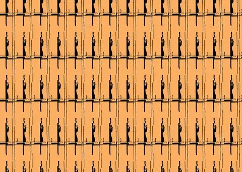 Vector texture background, seamless pattern. Hand drawn, orange, black colors Stock Illustration