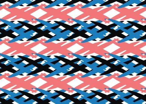 Vector texture background, seamless pattern. Hand drawn, red, blue, black, wh Stock Illustration