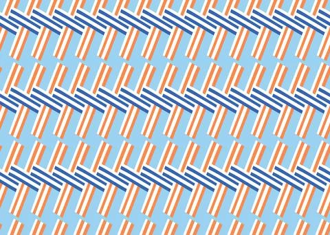 Vector texture background, seamless pattern. Hand drawn, blue, orange, white  Stock Illustration