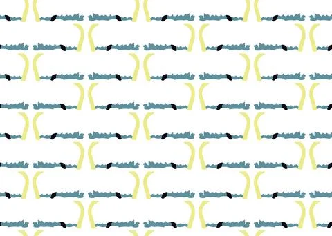 Vector texture background, seamless pattern. Hand drawn, blue, yellow, black, Stock Illustration