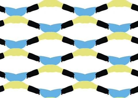 Vector texture background, seamless pattern. Hand drawn, yellow, blue, black, Stock Illustration