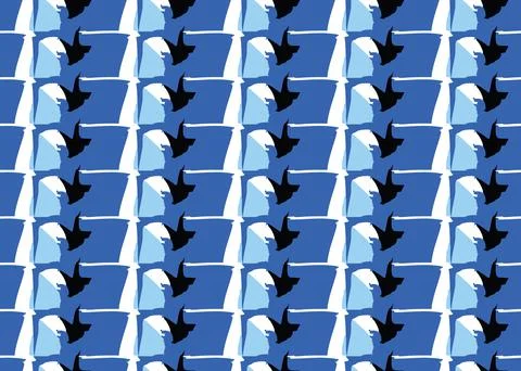 Vector texture background, seamless pattern. Hand drawn, blue, black, white c Stock Illustration