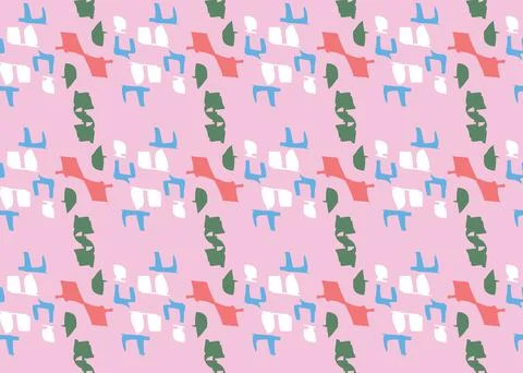 Vector texture background, seamless pattern. Hand drawn, pink, green, red, bl Illustrazione stock