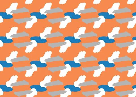 Vector texture background, seamless pattern. Hand drawn, orange, grey, blue,  Stock Illustration