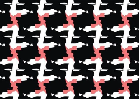 Vector texture background, seamless pattern. Hand drawn, black, red, white co Stock Illustration