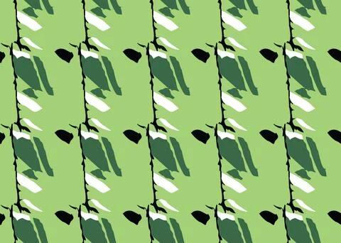 Vector texture background, seamless pattern. Hand drawn, green, black, white  Stock Illustration