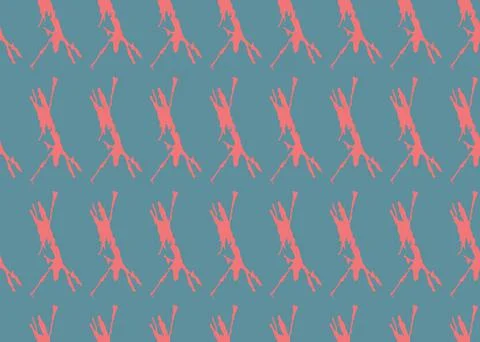 Vector texture background, seamless pattern. Hand drawn, blue, red colors. Stock Illustration