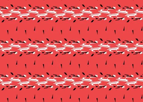 Vector texture background, seamless pattern. Hand drawn, red, black, white co Illustrazione stock