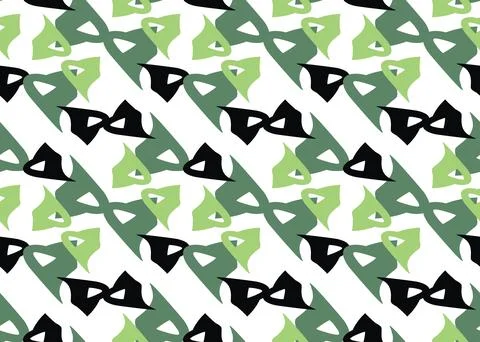Vector texture background, seamless pattern. Hand drawn, green, black, white  Stock Illustration