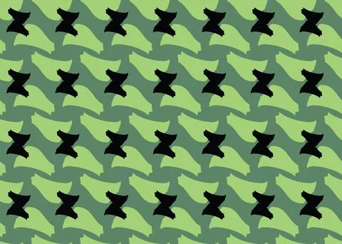 Vector texture background, seamless pattern. Hand drawn, green, black colors. Stock Illustration