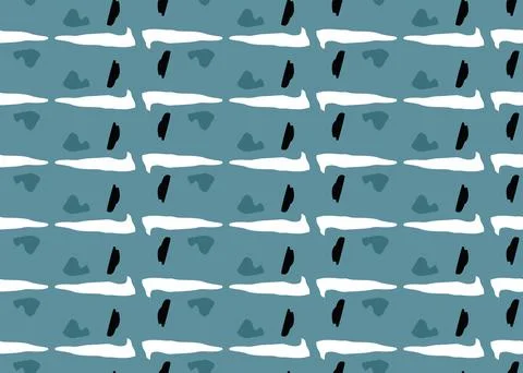 Vector texture background, seamless pattern. Hand drawn, blue, white, black c Stock-Illustration