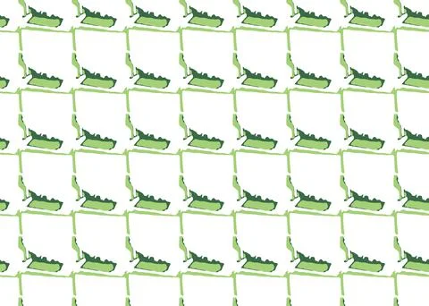 Vector texture background, seamless pattern. Hand drawn, green, white colors. Stock Illustration