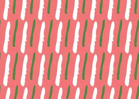 Vector texture background, seamless pattern. Hand drawn, red, green, white co Stock Illustration