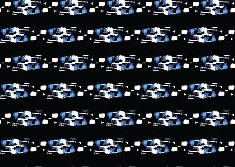 Vector texture background, seamless pattern. Hand drawn, blue, black, white c Illustrazione stock