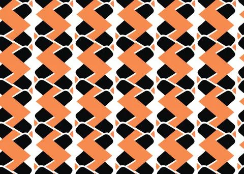Vector texture background, seamless pattern. Hand drawn, orange, black, white Stock Illustration