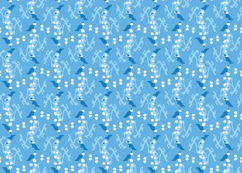 Vector texture background, seamless pattern. Hand drawn, blue, white colors. Stock Illustration