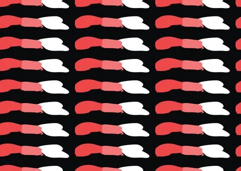 Vector texture background, seamless pattern. Hand drawn, red, black, white co Stock Illustration