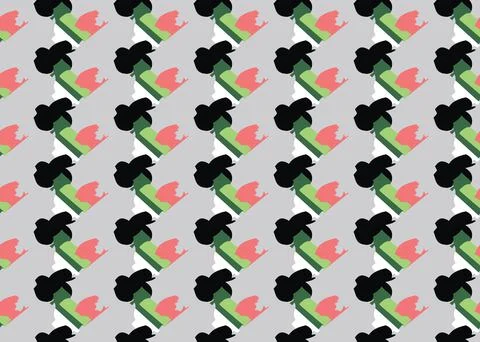 Vector texture background, seamless pattern. Hand drawn, grey, green, red, bl Stock Illustration