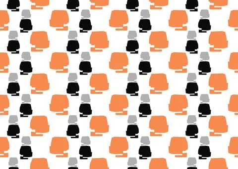 Vector texture background, seamless pattern. Hand drawn, orange, grey, black, Stock Illustration