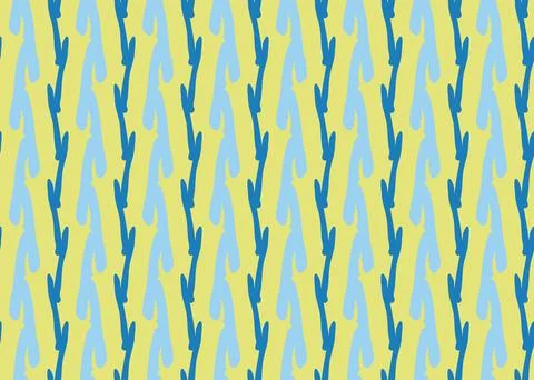 Vector texture background, seamless pattern. Hand drawn, yellow, blue colors. Illustrazione stock
