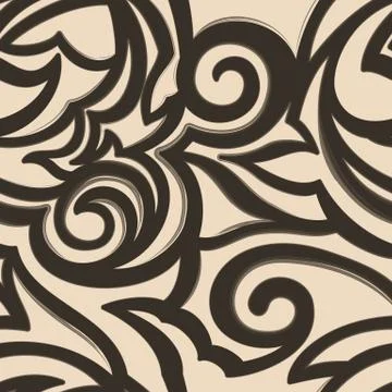 Vector texture of beige color isolated on brown background. Spirals and broke Stock Illustration