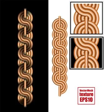 Vector texture. Element of intertwined iron rods. Braided cable vector seamle 스톡 일러스트
