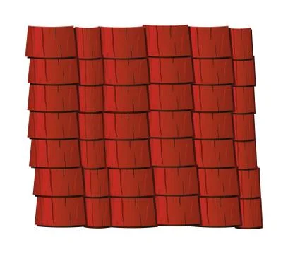 Vector texture illustration of red clay roof tiles, slate. Stock Illustration
