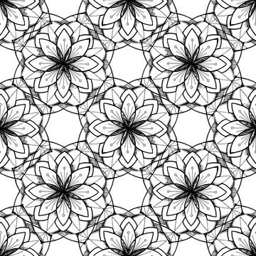 Vector texture of the mandala in a geometric pattern square pattern design Illustrazione stock