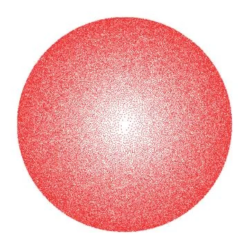 Vector texture of many small circles. The red circle Stock Illustration