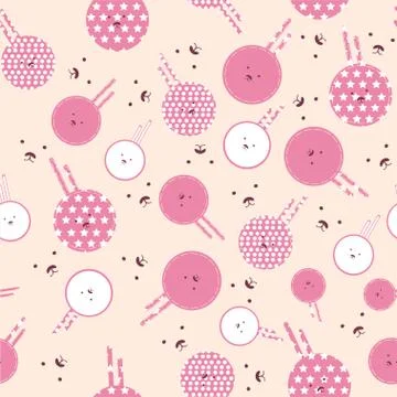 Vector - texture with pink bunnies Stock Illustration
