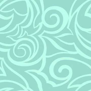 Vector texture of turquoise color isolated on sea background. Spirals and bro Illustration