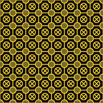 Vector texture - yellow elements on a black Illustrazione stock