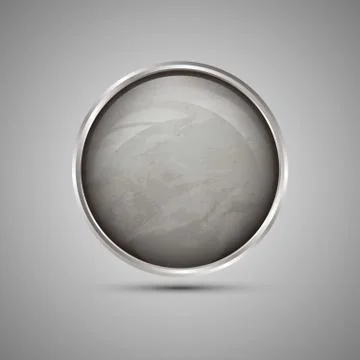 Vector textured button with metallic stroke. Stock Illustration