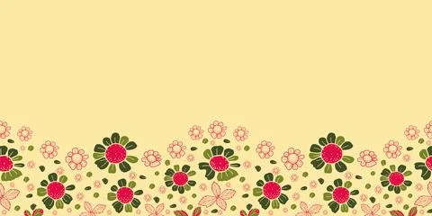 Vector textured painted flower seamless pattern background with hand drawn eleme Stock-Illustration